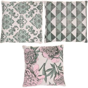 Imagem de Kit 3 Almofada Panamá Decorativa 100% Algodão 45x45cm Clássico