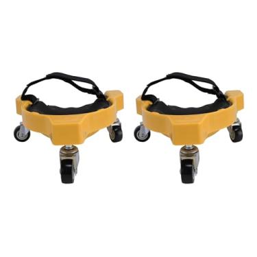 Imagem de Zyyini Joelheira Giratória de 360° Com Rodízios, Joelheira Versátil para Pisos de Madeira e Pintura, Pacote Com 2 (Amarelo)