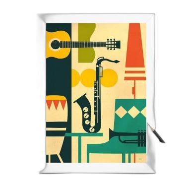 Imagem de Quadro Instrumentos Musicais 45x34cm - Vidro e Moldura Preta