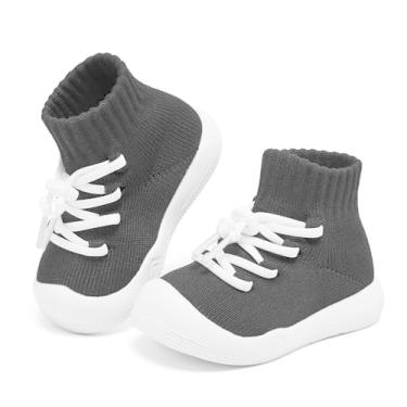 Imagem de Fahrerliebe Sapatinhos De Meia Para Bebê - Sola Macia E Antiderrapante, Tênis Infantil Respirável Confortável, Preto (9 A 24 Meses)