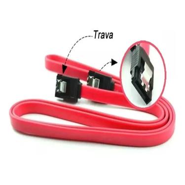 Imagem de Cabo De Dados Sata 3 Blindado + Trava 6 Gb/s 40cm Blu-ray = Compatível com SATA I ( 1.5Gb/s ), SATA II ( 3Gb/s ), SATA I