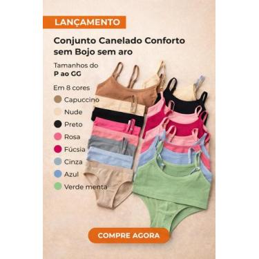 Imagem de Conjunto Lingerie Sem Bojo Sem Costura Poliamida Conforto P ao GG Não 