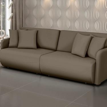 Imagem de Sofá Retrátil e Reclinável 240cm Veludo Domus Castor