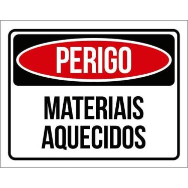 Imagem de Kit 10 Placa Acm Perigo Materiais Aquecidos 18X23 - Sinalizo