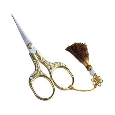 Imagem de Tesoura Artesanal Vintage De Aço Inoxidável Com Cabo Quadrado Para DIY