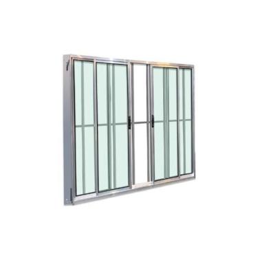 Imagem de Janela 4 Folhas Com Grade Linha 18 aluminio branco - Prover Esquadrias