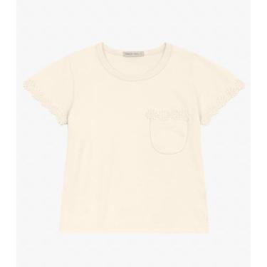 Imagem de Blusa feminina Infantil em Meia Malha Trick Nick Off White, 4, Off Whi