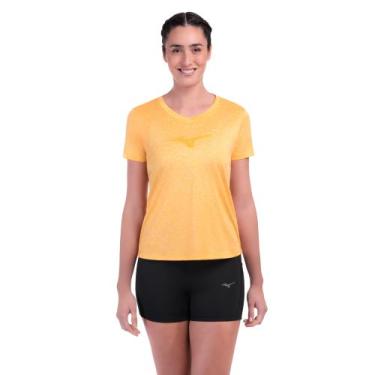 Imagem de Camiseta de Corrida Mizuno Spark Big Logo 2 Feminina, Amarelo, GG