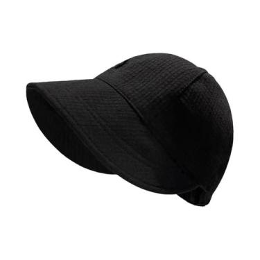 Imagem de Chapéu De Sol Feminino Ajustável E Dobrável Com Aba Larga De Algodão P