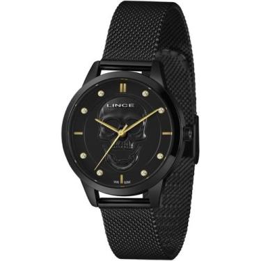 Imagem de Relógio lince feminino preto caveira lrn4809l36 p1px