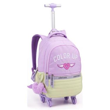 Imagem de Mochila Rodas 18" Color Up Juvenil Meninas Escolar Passeio - Seanite, 