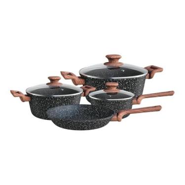 Imagem de Conjunto de Panelas 4 Peças Colorstone Wooden Preto Euro Home