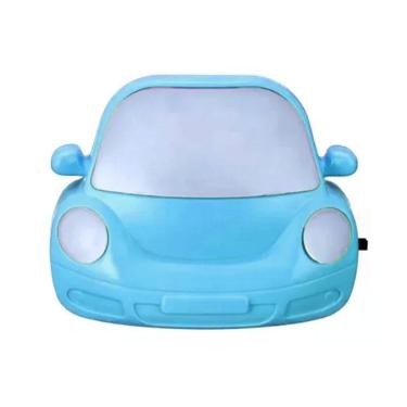 Imagem de Abajur De Tomada Infantil Quarto Luz Noturna Led Carro Azul