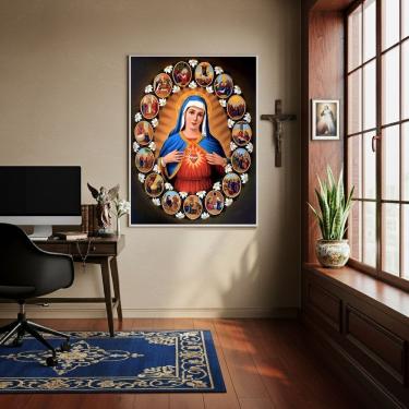 Imagem de Quadro Decorativo O Imaculado Coração de Maria - 70x50cm