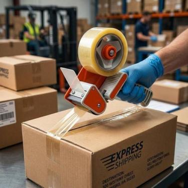 Imagem de Aplicador Fita Adesiva Manual Fechador Caixas Selador 50mm Suporte Plá