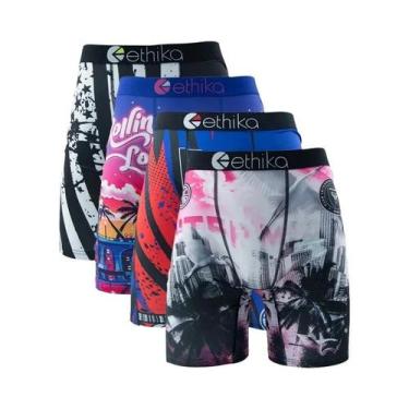 Imagem de Cuecas Boxer Respiráveis Para Homens Em Tamanho Plus, Conjunto De 4 Pe