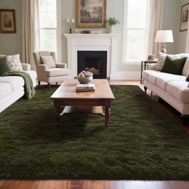 Imagem de Rtizon Tapete felpudo macio para sala de estar, tapetes macios de 1,5 x 2,3 m com fundo antiderrapante para quarto, cabeceira, dormitório, berçário, tapete peludo para decoração de casa de crianças,