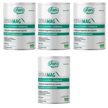Imagem de Kit 4 Citrato De Magnésio + Vitamina B6 Citramag 4x300g Sabor Citrus U