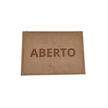 Imagem de Placa de Sinalização 1-2 Oficio Aberto [F031] para Identificação de Ambientes em MDF Gravado a Laser Natural Trovarelli