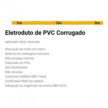 Imagem de Conduíte Flexível Conduite Flexível PVC 3-4 Corrugado Amarelo 50 Metros Adtex para Pass...