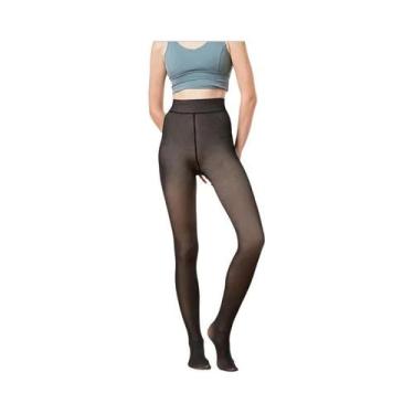 Imagem de Meia-calça Feminina De Cintura Alta Com Forro De Lã, Translúcida, Quen