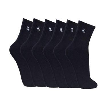 Imagem de Kit 6 Pares Meia Lupo Cano Médio Masculina Sport 3148nf, 37-40, Preto