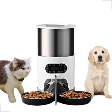 Imagem de Alimentador Comedouro Duplo Automático Temporizador Cão Gato Wifi - Pe