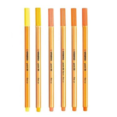 Imagem de Caneta Fineliner 0.4mm Point 88 6 Tons de Amarelo e Laranja - Stabilo