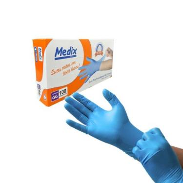 Imagem de Luva nitrilo azul "gg" sem pó c/100 - medix