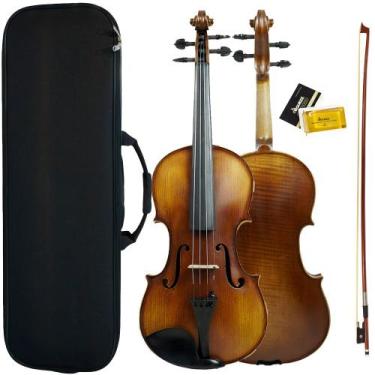 Imagem de Violino 4,4 Feito à Mão Semi Profissional Fundo Inteiro Madeira Maciça