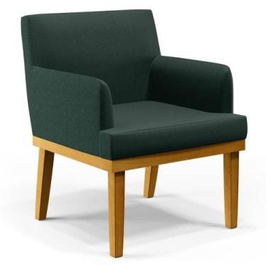 Imagem de Poltrona Decorativa Sala de Estar e Recepção Vitória W01 Linho Verde -