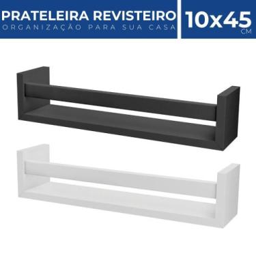 Imagem de Prateleira Revisteiro Madeira Quarto Livros Decorativo 45x10 - Pratk, 