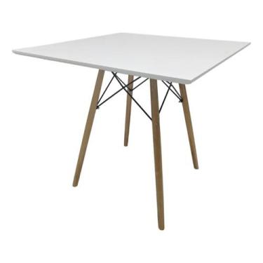 Imagem de Mesa Jantar 70cm Quadrada Base Eiffel Charles Eames Escrivaninha Sala 