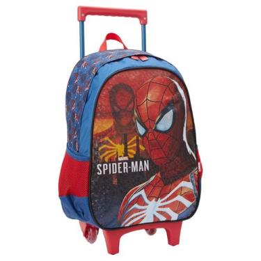 Imagem de Mochila Rodinhas Escolar Homem Aranha Infantil Menino Xeryus