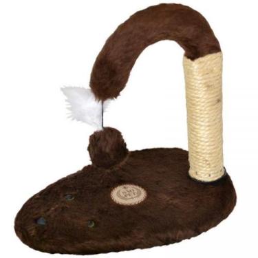 Imagem de Arranhador Para Pets Gatos Pelúcia Marrom 32x21x32 cm São Pet