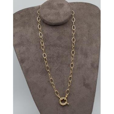 Imagem de Colar Elos Ovais com Fecho de Bóia Banhado em Ouro 18K - Cassis Kahale