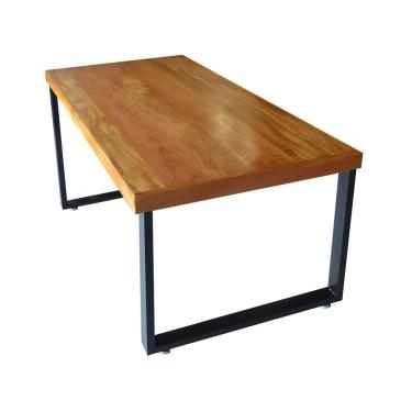 Imagem de Mesa Industrial Bernardo Retangular MDF 120cm Preto para Área Gourmet Feito Pra Mim
