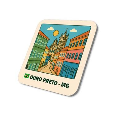 Imagem de Imã Geladeira Ouro Preto Minas Gerais Brasil 5x5cm De Metal - M-Planne