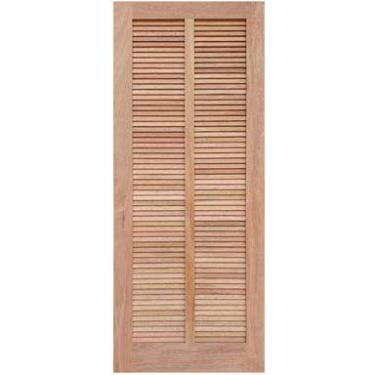 Imagem de Porta de Madeira Veneziana Reta Maciça Cedro Arana Casmavi, 70cm x 210