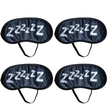 Imagem de Kit 4 Máscara De Dormir ZZZ Tapa Olhos Anti Claridade