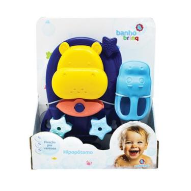 Imagem de Hipopótamo Cascata Banho Brinq - Polibrinq BB3009, Azul