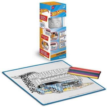 Imagem de Tapete de Atividades Mágico Acqua Hot Wheels com 6 Canetas Laváveis 50x50cm Multikids