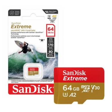 Imagem de Cartão de Memoria 64gb Micro Sd Cl10 170mb/s Leit Extreme SDSQXAH-064G