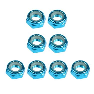 Imagem de Baoblaze 8 peças de porcas de eixo de aço carbono para skate Longboard trucks masculino e feminino skate - azul