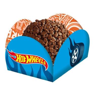 Imagem de Porta Forminha Festa Infantil Hot Wheels Carros Para Doces - 40 Unidades
