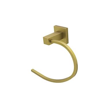 Imagem de Acessório Banheiro Porta Toalha Rosto Quadrado Metal Gold Fosco Dourado