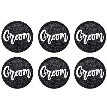 Imagem de Beistle 6 peças de botões prismáticos para lembrancinhas de despedida de solteiro, artigos de decoração de chá de casamento, 5 cm, preto/branco