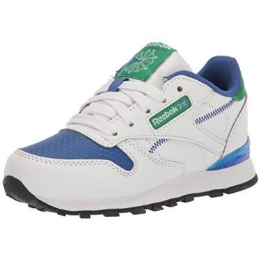 Imagem de Reebok Tênis infantil unissex clássico de couro Step N Flash Light Up, Branco/azul vetor, 2.5 Little Kid