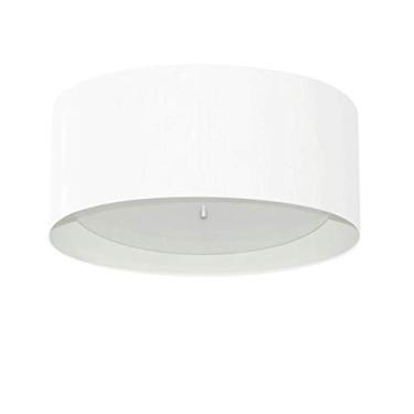 Imagem de Plafon Cilíndrico Cúpula em Duplo Tecido 50x25 cm, Vivare Iluminação, Plafon3161 BRBR, Branco, Médio