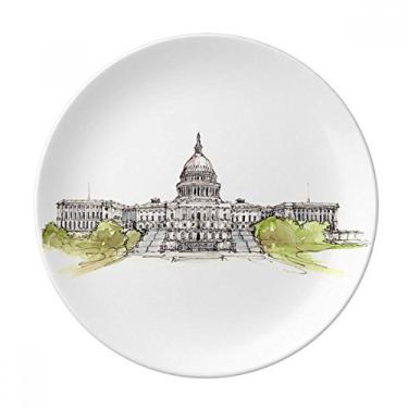 Imagem de Prato decorativo do Capitólio dos Estados Unidos de porcelana Salver louças de jantar